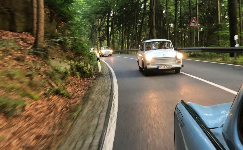 Mit den Trabinauten unterwegs im Elbsandsteingebirge